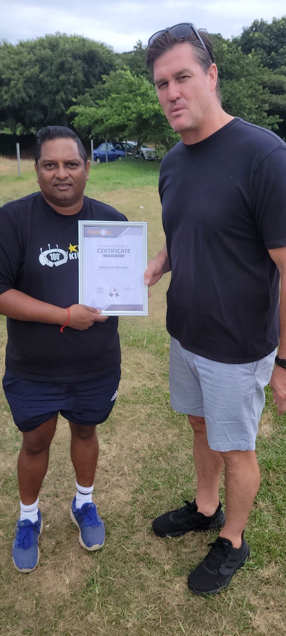 Russel symcox and coach clinton moodley